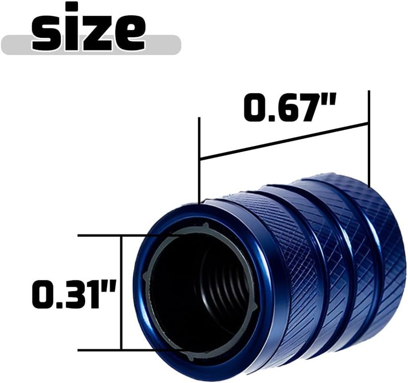 SYSDTTD 4-Piece Anodized Aluminum-Plastic Composite Tire Valve Stem Caps with Integrated Plastic Sleeve,Corrosion-Resistant and Universal Fit,Suitable for Cars, Trucks, and Motorcycles (Blue) - Image 3